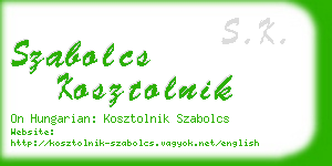 szabolcs kosztolnik business card